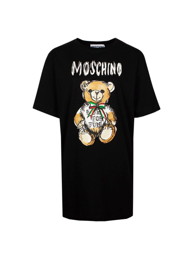 Moschino Teddy Bear Printed T In Fantasia Nero