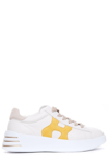 Hogan Rebel Leather Sneakers In Crema/senape