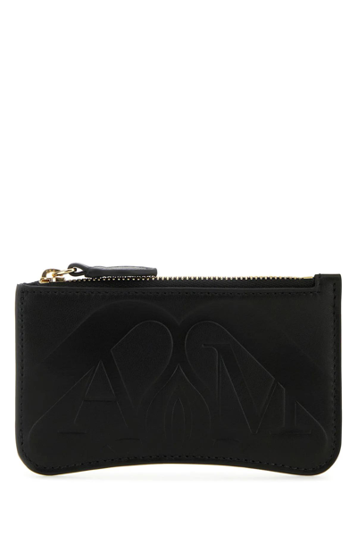 Alexander Mcqueen Logo-debossed Leather Wallet In Schwarz