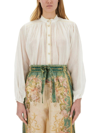 Zimmermann Junie Stitch-detail Ramie Blouse In Ivory