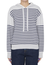 LOEWE STRIPED DRAWSTRING KNITTED HOODIE