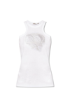 Stella Mccartney White Crochet Cutout Tank Top In White