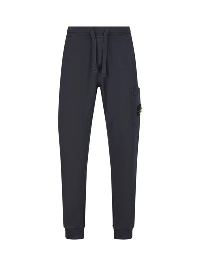 Stone Island Compass Patch Track Trousers In Navy Blue