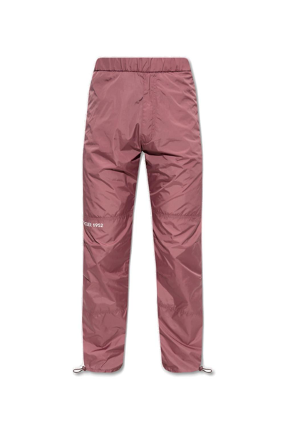 Moncler 1952 Logo Printed Straight Leg Trousers In Pink