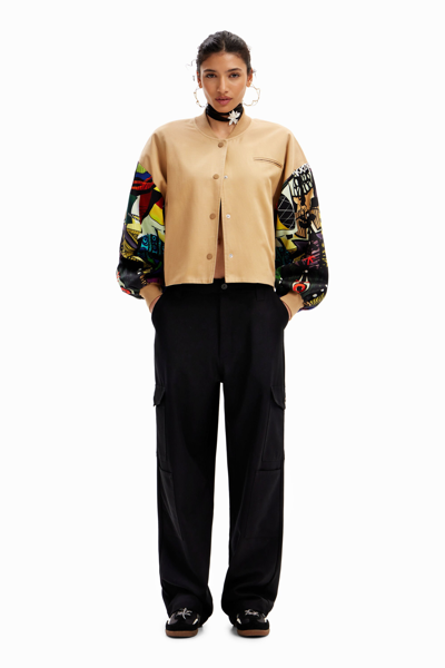 Desigual M. Christian Lacroix Bomber Jacket In Brown