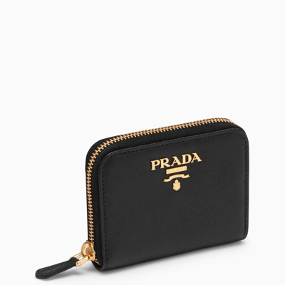 Prada Black Small Wallet In Saffiano Women