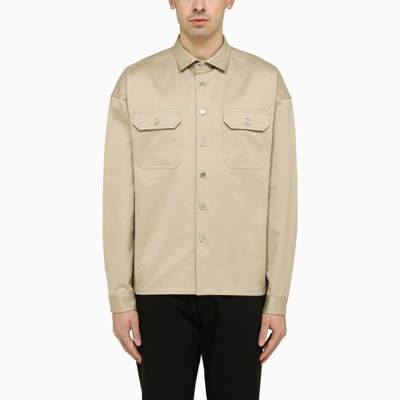 Prada Twill-weave Cotton Shirt In Cream