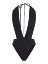Saint Laurent Nylon Blend One Piece Swimsuit In Black