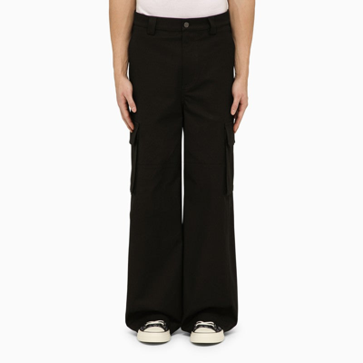 Valentino Straight-leg Cotton Cargo Trousers In Black