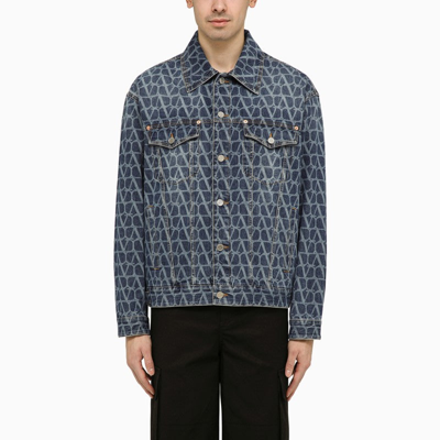 VALENTINO VALENTINO DENIM JACKET WITH TOILE ICONOGRAPHE MOTIF MEN