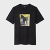 PS BY PAUL SMITH BLACK 'ZEBRA SQUARE' PRINT COTTON T-SHIRT