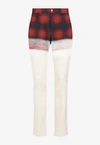 Maison Margiela Slim Fit Checkered Print Cotton Jeans In Multicolor