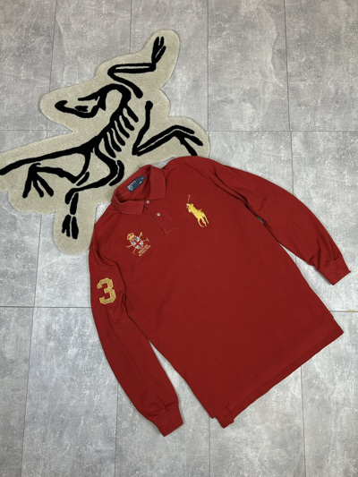 Pre-owned Polo Ralph Lauren X Vintage Mens Vintage Polo Ralph Laurent Rugby Longsleeve Mercer Y2k In Red