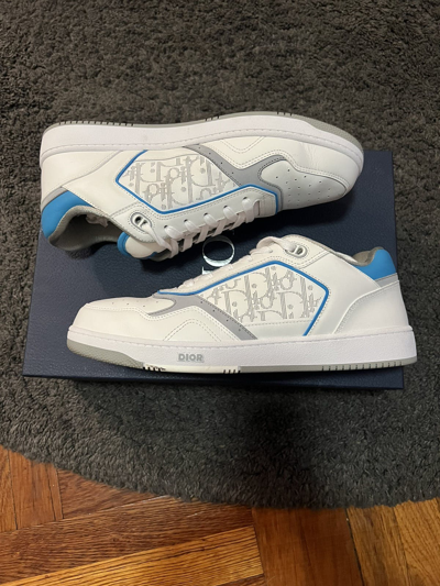 Pre-owned Dior B-27 White/blue Shoes