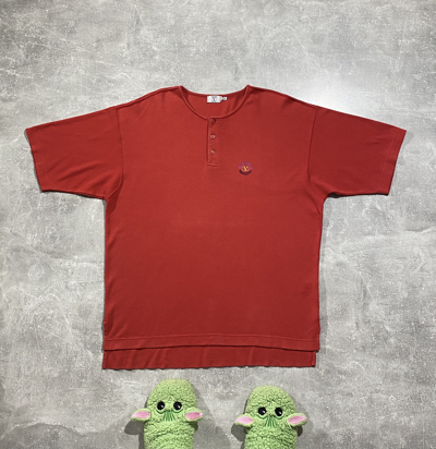 Pre-owned Valentino Vintage 80's  Beach Neck Tee In Red
