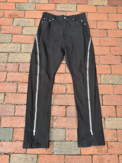 Pre-owned Rick Owens Black Banana Bolans Cut Denim