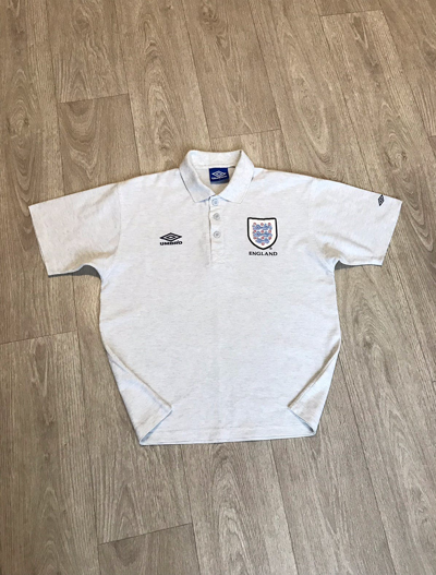 Pre-owned Soccer Jersey X Umbro Vintage Umbro England Polo 90's In White