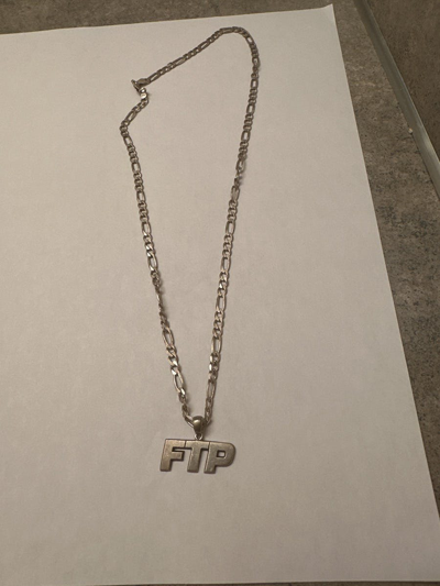 Pre-owned Fuck The Population Very 2016 Ftp Og Micro Chain | Ftp Chain Silver