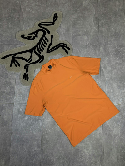 Pre-owned Nike X Vintage Mens Vintage Nike Swoosh T Shirt 90's Crazy Tee Court In Orange