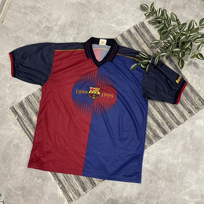 Pre-owned Jersey X Vintage 90's 1899 1999 Barca Retro Jersey Barcelona Enda 1 Fcb In Multicolor