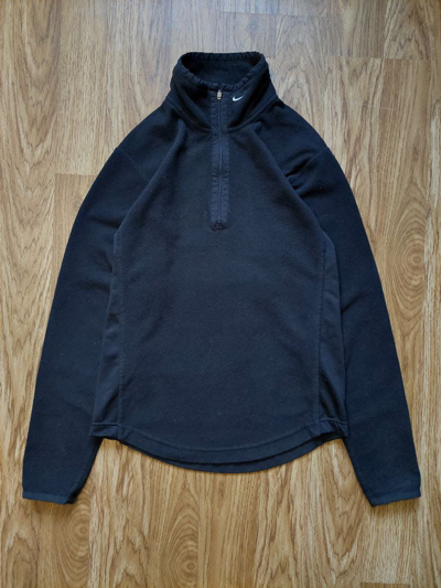 Pre-owned Nike X Outdoor Life 00s Vintage Nike Therma Fit Light Fleece Half Zip Jacket In Black