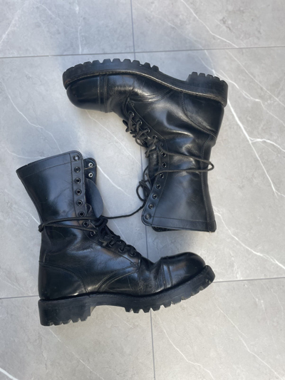 Pre-owned Combat Boots X Military 1980s Vintage Military Black Leather Combat Boots