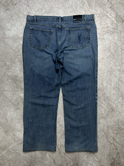 Pre-owned Vintage X Ysl Pour Homme 90's Yves Saint Laurent Vintage Navy Ysl Jeans Denim Pants In Blue
