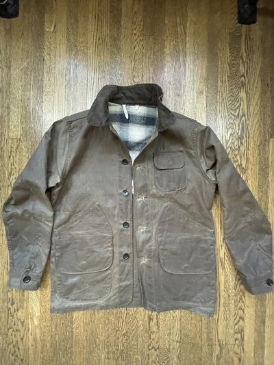 Pre-owned 3sixteen Waxed Hunter Jacket In Brown