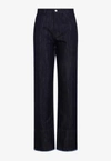 Victoria Beckham Cropped High-waist Tapered Jeans In Blue
