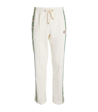 Casablanca Laurel-stripe Sweatpants In White