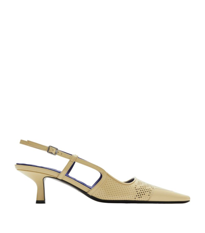 Burberry Leather Chisel Slingback Pumps 50 In Neutrals