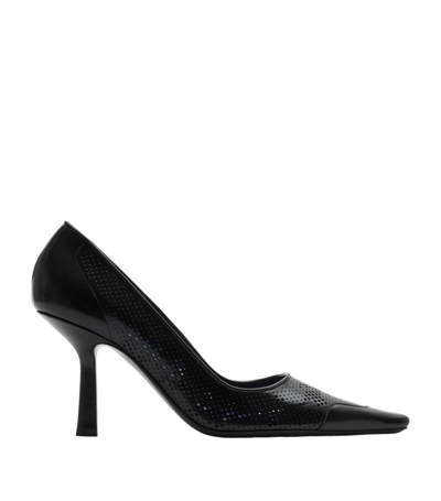 Burberry Chisel 85mm Leather Pumps In Black
