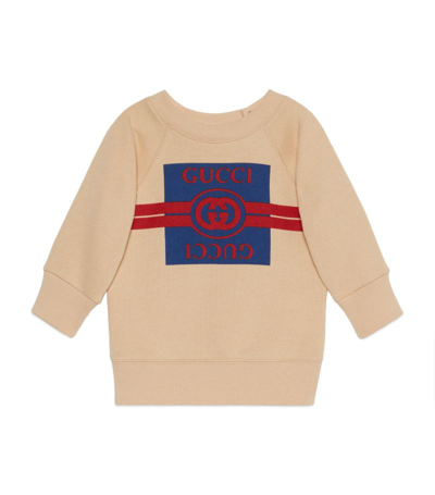 Gucci Kids Cotton Interlocking G Sweatshirt (0-36 Months) In Neutrals