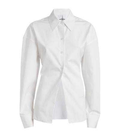 Alexander Wang Ribbed-trim Shirt In White