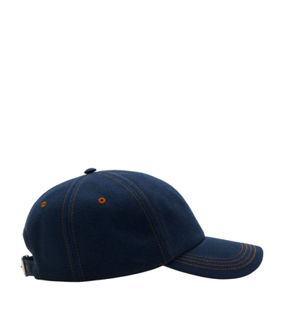 Burberry Denim Baseball Cap In Blue