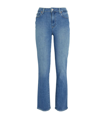Paige Cindy 30" High-rise Straight Jeans In Blue