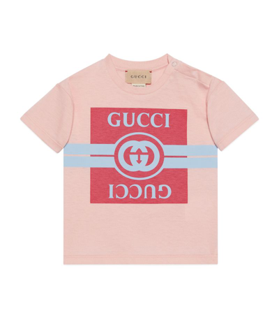 Gucci Kids Cotton Interlocking G T-shirt (0-36 Months) In Pink