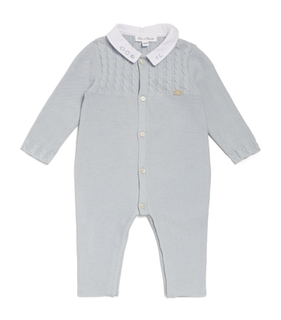 Tartine Et Chocolat Cable-knit Playsuit (0-24 Months) In Blue