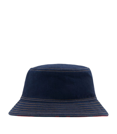 Burberry Reversible Denim Bucket Hat In Blue
