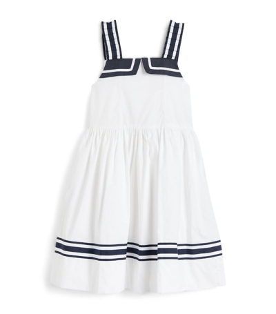 Patachou Kids' Striped Cotton Dress In White