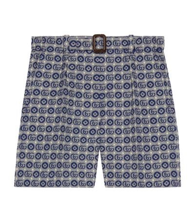 Gucci Kids Belted Double G Shorts (4-12 Years) In Blue