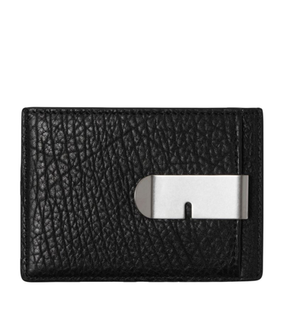 Burberry Leather B Cut Clip Card Holder In Black