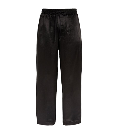 Song For The Mute Satin Popper Trousers In Black