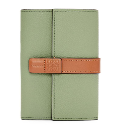 Loewe Small Calfskin Vertical Wallet In Green