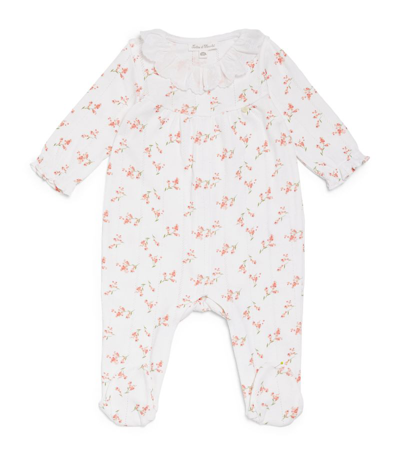 Tartine Et Chocolat Floral All-in-one (0-18 Months) In White