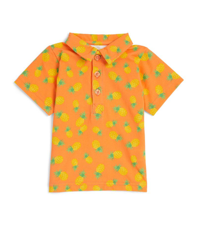 Rachel Riley Pineapple Polo Shirt (6 Months) In Orange
