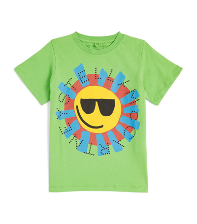 Stella Mccartney Kids' Organic Cotton Sunshine Graphic Print T-shirt (3-14 Years) In Green