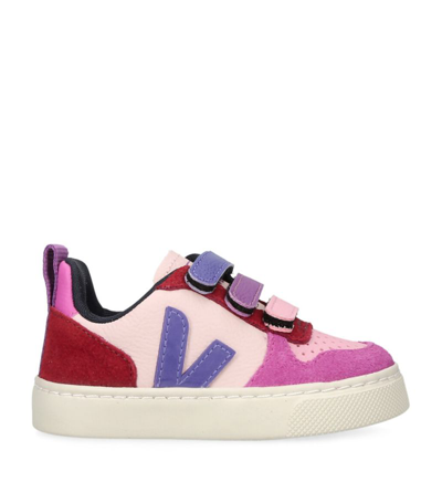 Veja Kids Leather V-10 Trainers In Purple