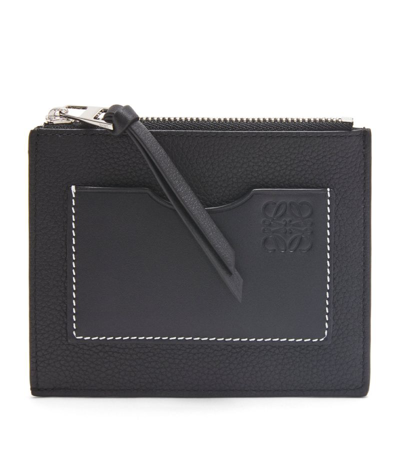 Loewe Leather Coin Card Holder In Black
