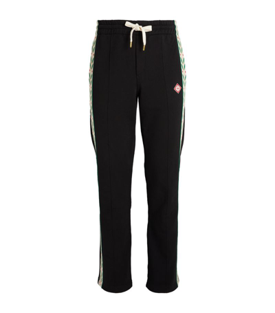 Casablanca Laurel-stripe Sweatpants In Black